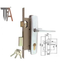 Aluminium Handles and Chrome Plated Mortise Lock